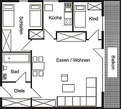 Grundriss 1 - Ferienwohnungen im Englmarer Hof